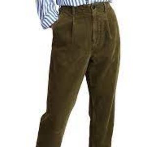 Olive Green Alex Mill Pleated Corduroy Pants Size 0